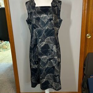 HUGO BOSS Dokysina Dress‎ Abstract Floral Knee Length Sleeveless Size 12 BIN Q